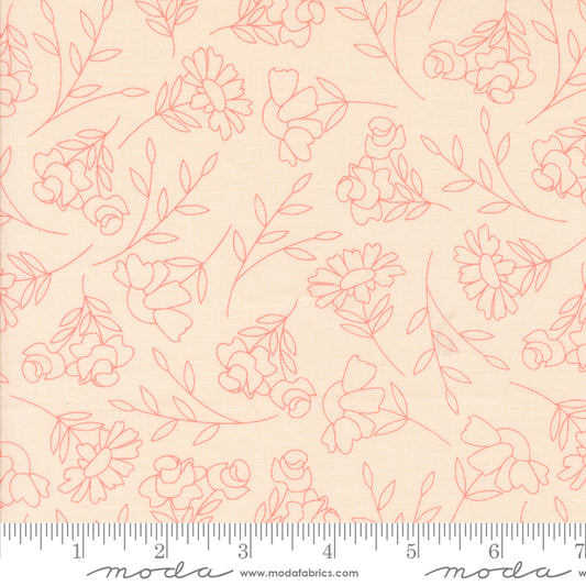 Abloom Spring Sketch Florals Pale Pink by Corey Yoder of Moda Fabrics, 29211 14, 1/2 yard increments