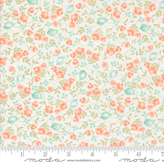 Abloom Songbird Florals Birds Cloud by Corey Yoder of Moda Fabrics, 29212 11, 1/2 yard increments