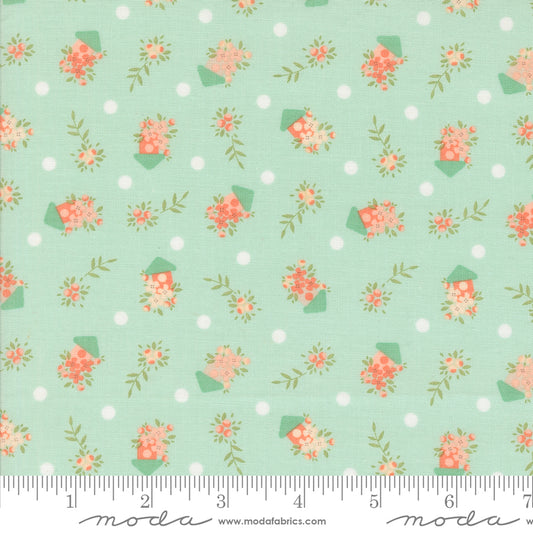 Abloom Birdhouses Novelty Houses Floral Robins Egg by Corey Yoder of Moda Fabrics, 29213 18, 1/2 yard increments