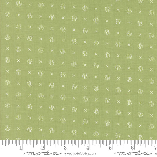 Abloom X O Dots Cucumber by Corey Yoder of Moda Fabrics, 29215 27, 1/2 yard increments