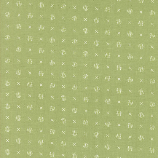 Abloom X O Dots Cucumber by Corey Yoder of Moda Fabrics, 29215 27, 1/2 yard increments