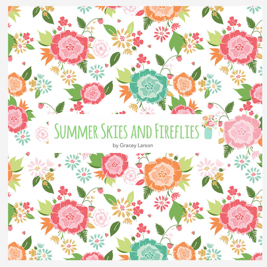 Summer Skies & Fireflies Curated Half Yard and Fat Quarter Bundles (8 fabrics) by Sandy Gervais for Riley Blake Fabrics