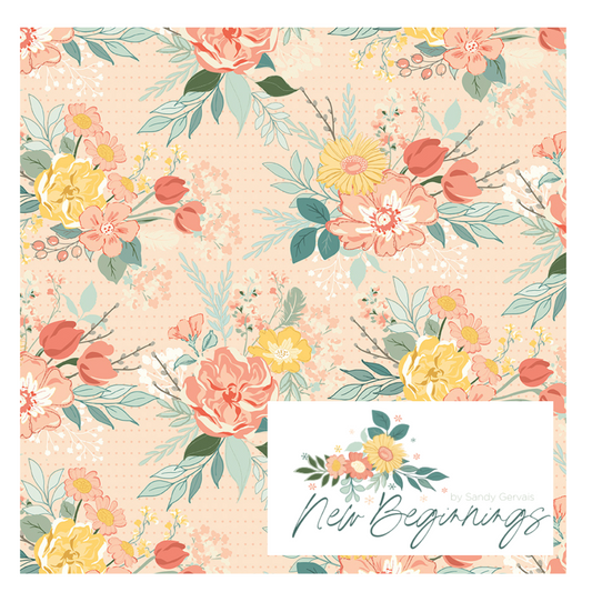 New Beginnings by Sandy Gervais Curated Fat Quarter and Half Yard Bundles (7 fabrics) by Riley Blake Designs