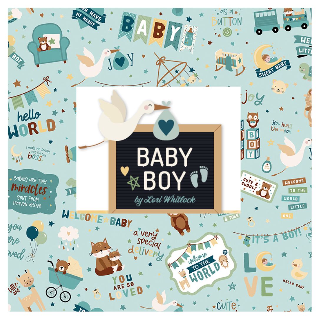 Baby Boy by Lori Whitlock for Riley Blake Fabrics, Curated 7 Fabric Half Yard and Fat Quarter Bundles
