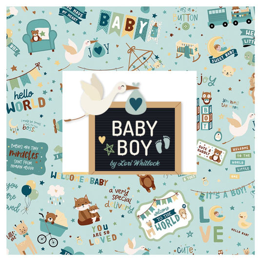 Baby Boy by Lori Whitlock for Riley Blake Fabrics, Curated 7 Fabric Half Yard and Fat Quarter Bundles
