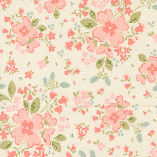 Sunbonnet Pretty Petals Large Floral Porcelain by My Sew Quilty Life of Moda Fabrics 31760 11, 1/2 yard increments