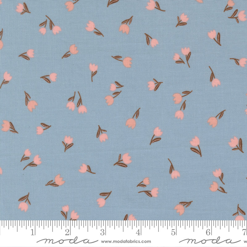 Blossoms And Blooms Tulips Sky by Elena Amo of Moda Fabrics, 39055 20, 1/2 yard increments