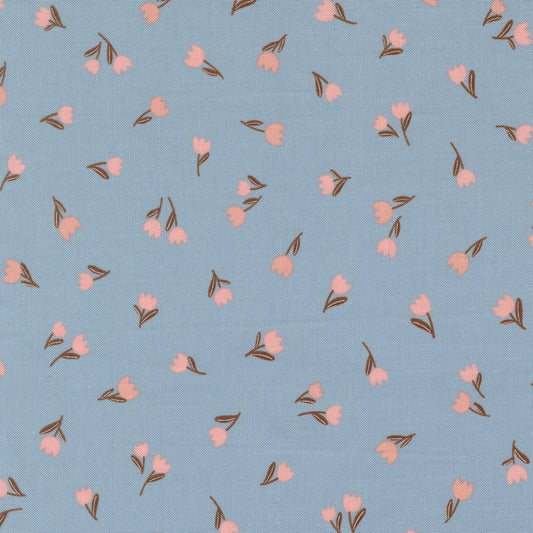 Blossoms And Blooms Tulips Sky by Elena Amo of Moda Fabrics, 39055 20, 1/2 yard increments