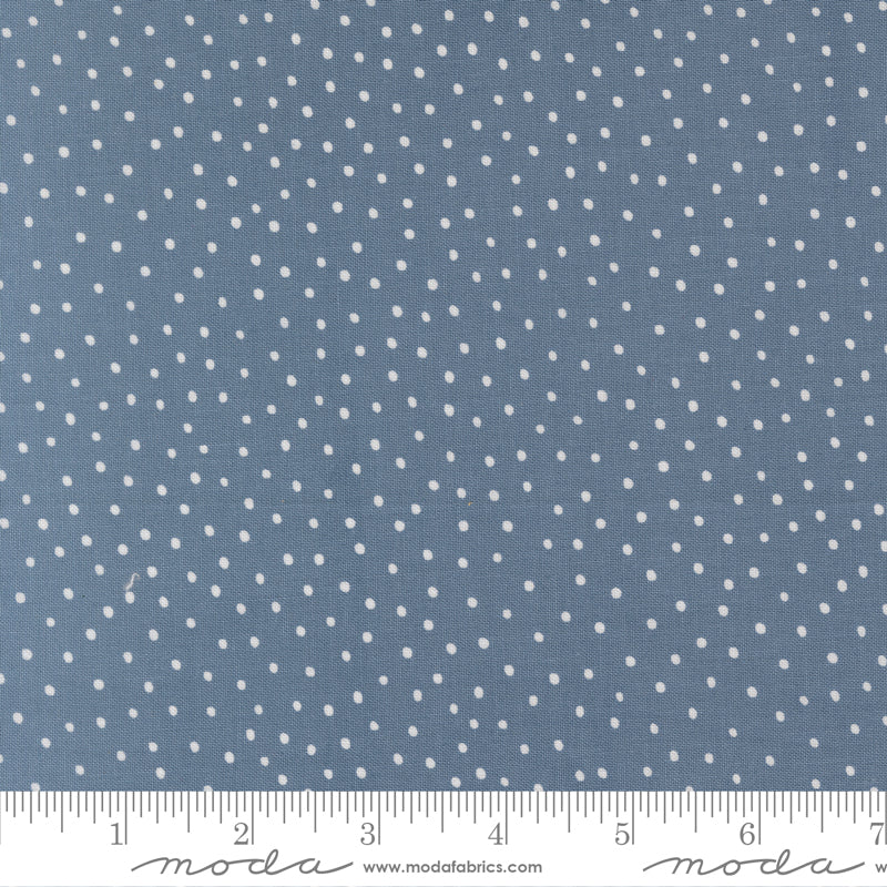 Blossoms And Blooms Dots Denim by Elena Amo of Moda Fabrics, 39056 21, 1/2 yard increments