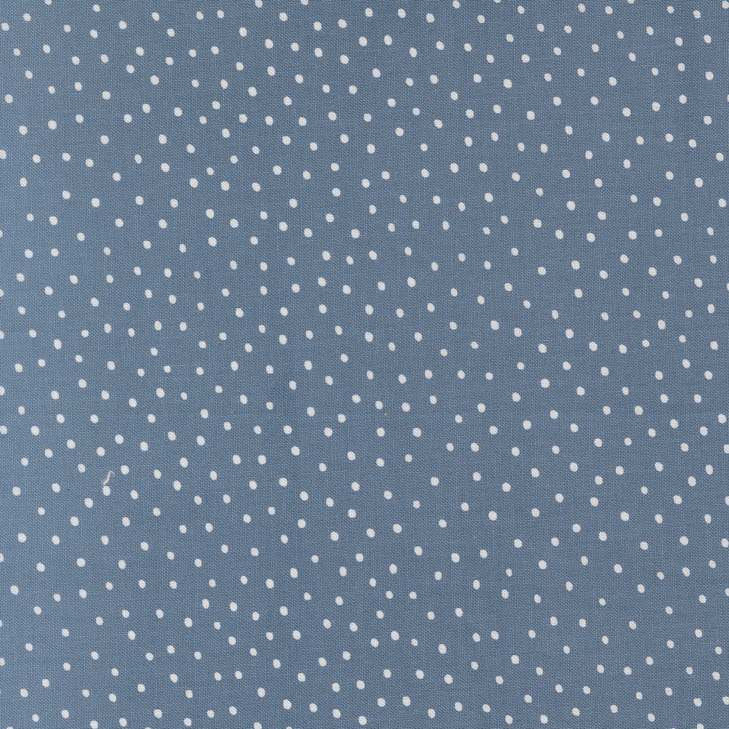 Blossoms And Blooms Dots Denim by Elena Amo of Moda Fabrics, 39056 21, 1/2 yard increments