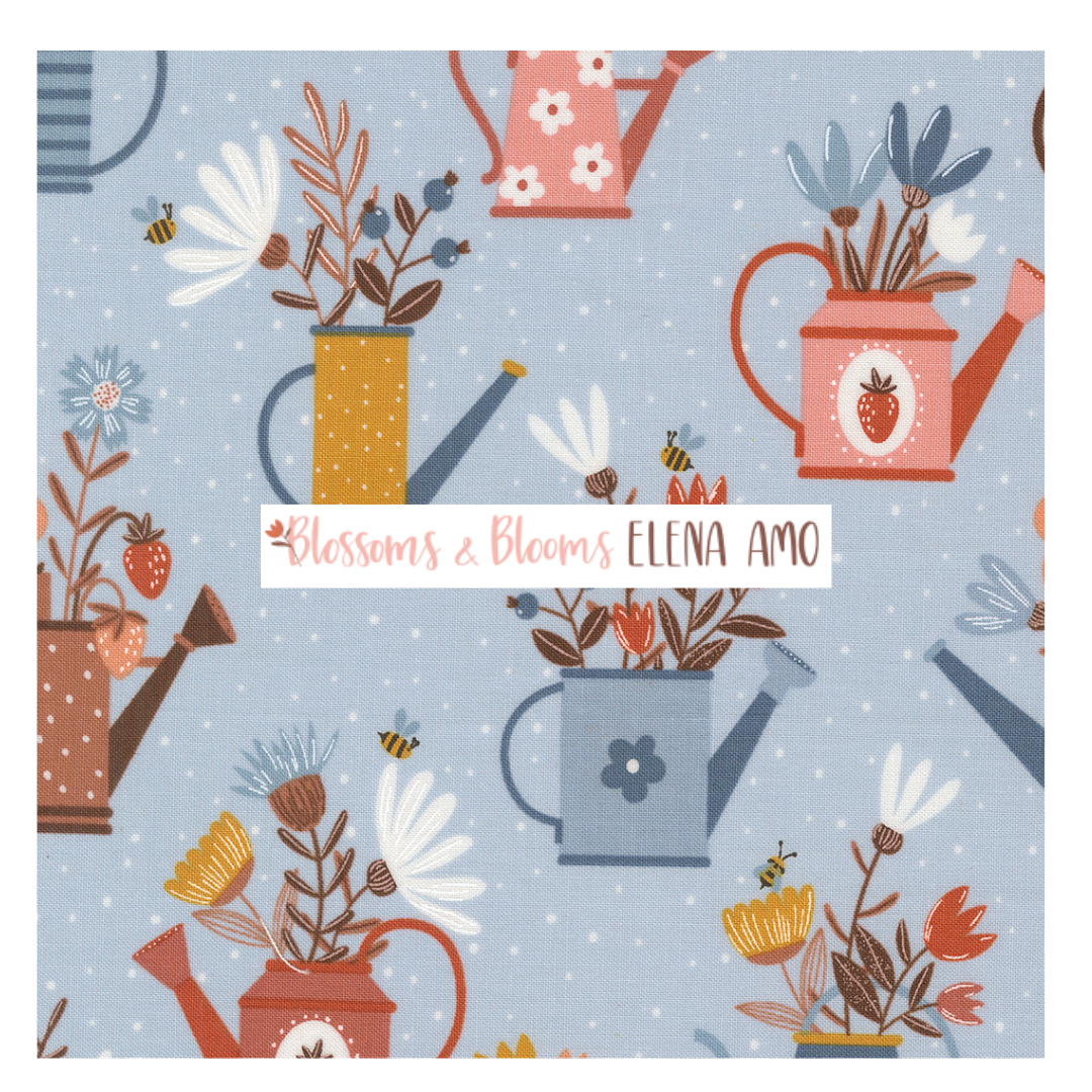 Blossoms and Blooms Curated Fat Quarter and Half Yard Bundle (7 fabrics) by Elena Amo for Moda Fabrics