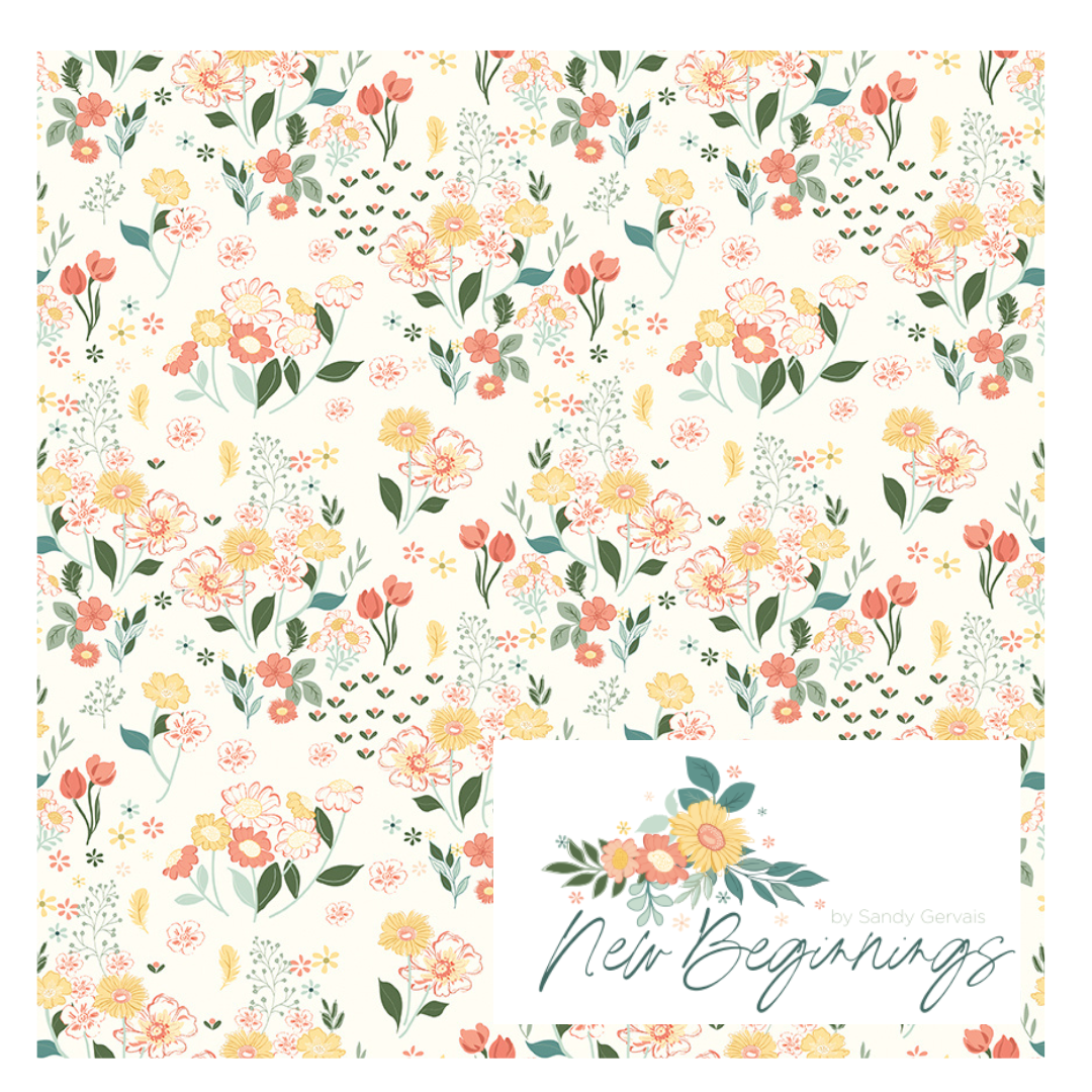 New Beginnings by Sandy Gervais Curated Fat Quarter and Half Yard Bundles (7 fabrics) by Riley Blake Designs