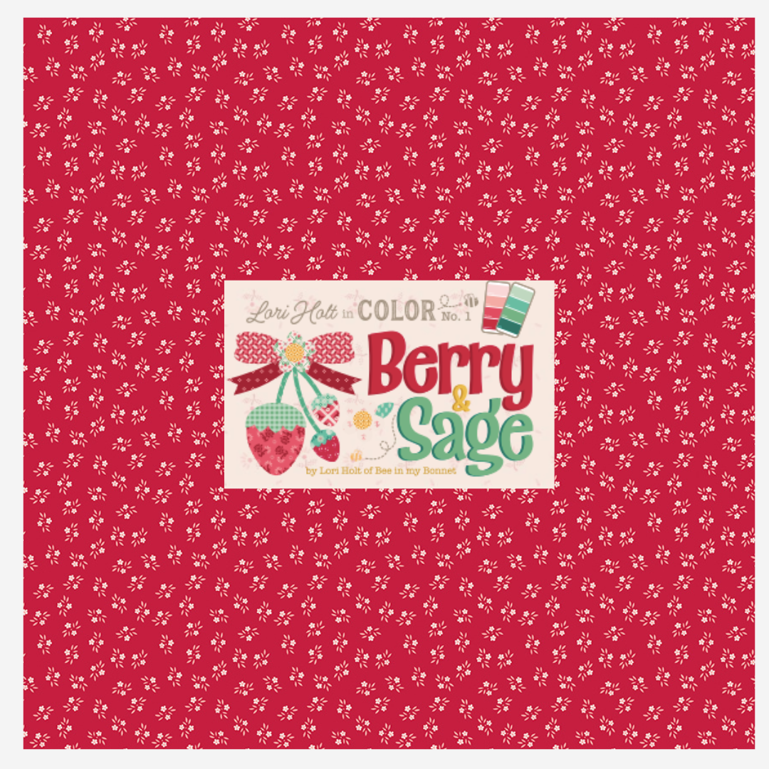 Berry & Sage by Lori Holt Curated Bundle (7 fabrics) for Riley Blake Designs, Half Yard and Fat Quarter Bundles