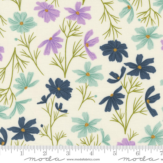 Seaglass Summer Oyster Cottage Cosmo Florals by Sweetfire Road of Moda Fabrics, 43180 11 , 1/2 yard increments