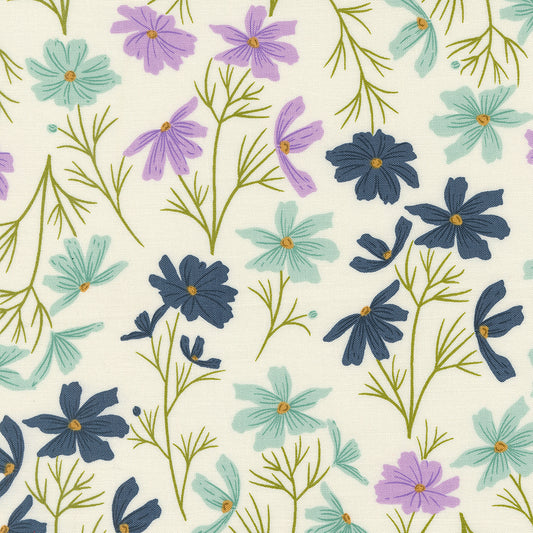 Seaglass Summer Oyster Cottage Cosmo Florals by Sweetfire Road of Moda Fabrics, 43180 11 , 1/2 yard increments