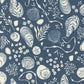 Seaglass Summer Indigo Sea Tide Pool Novelty Shells by Sweetfire Road of Moda Fabrics, 43183 13, 1/2 yard increments