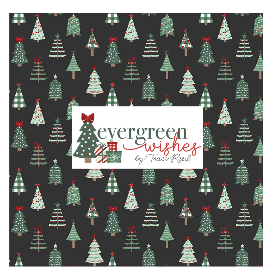 Evergreen Wishes Curated (7 fabrics) Bundles by Traci Reed for Riley Blake Fabrics, Half Yard and Fat Quarter Bundles