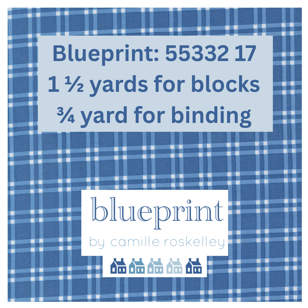 Something Blue Quilt Kit, Blueprint Fabric by Camille Roskelley for Moda Fabrics, Quilt Top (Finished Size 74" x 74") plus binding