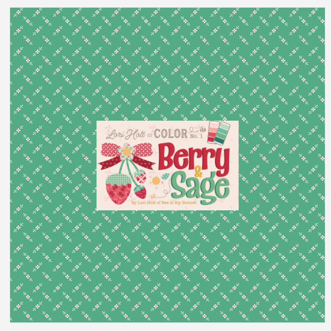 Berry & Sage by Lori Holt Curated Bundle (7 fabrics) for Riley Blake Designs, Half Yard and Fat Quarter Bundles