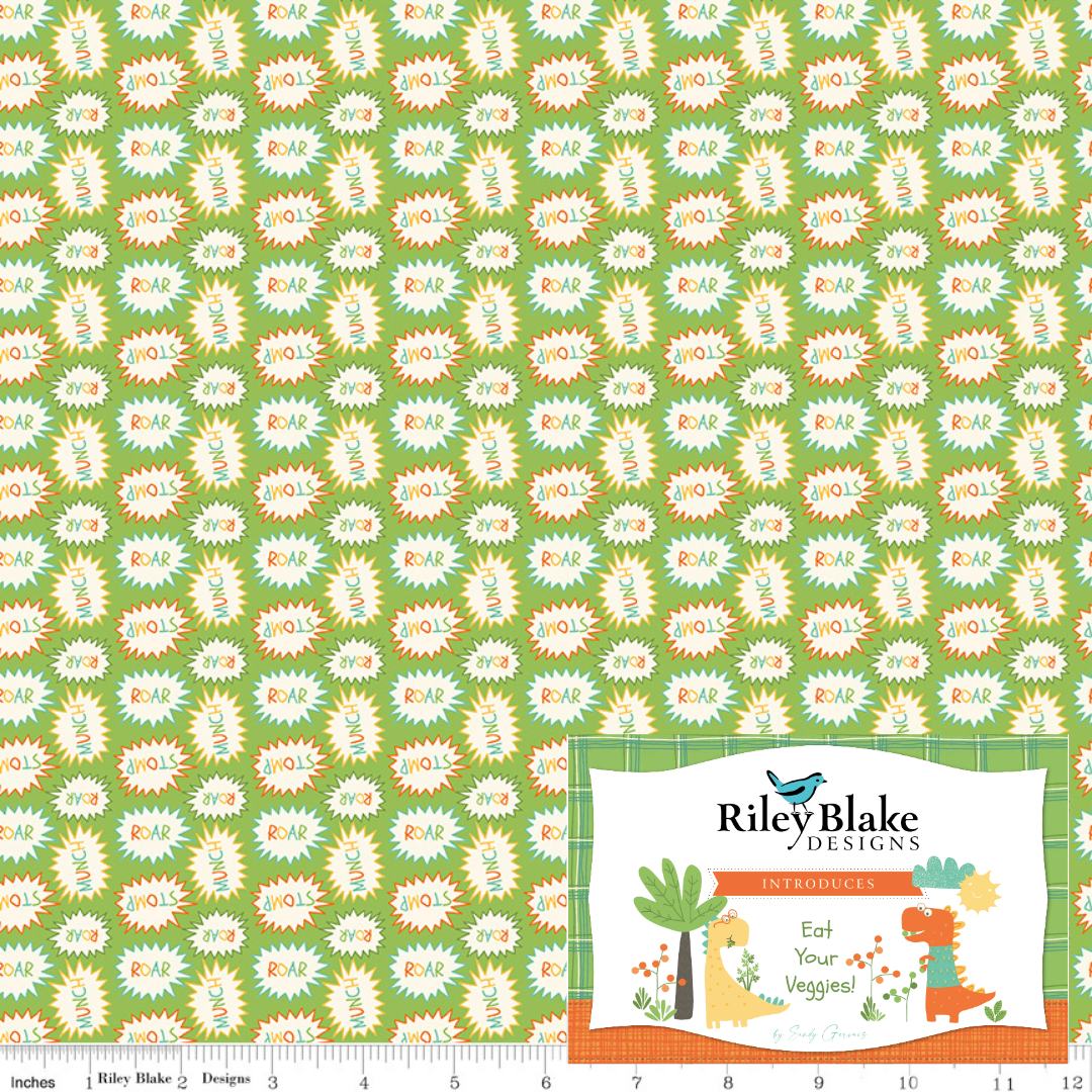 Eat Your Veggies! Curated Half Yard and Fat Quarter Bundles (8 fabrics) by Sandy Gervais for Riley Blake Fabrics