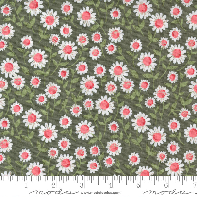 Love Note Sweet Daisy Small Floral Olive by Lella Boutique for Moda Fabrics Fabric 5151 13