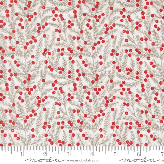 Berry and Pine Pine Needles Blenders Snow by Lella Boutique for Moda Fabrics Fabric 5243 11, 1/2 yard increments