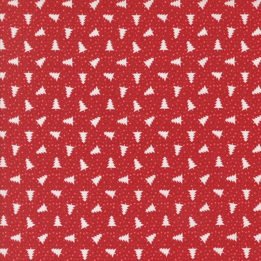 Berry and Pine Little Trees Christmas Trees Dots Cranberry by Lella Boutique for Moda Fabrics Fabric 5245 14, 1/2 yard increments