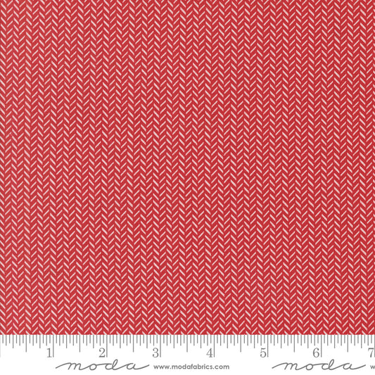 Berry and Pine Yule Herringbone Blenders Cranberry by Lella Boutique for Moda Fabrics Fabric 5246 14, 1/2 yard increments