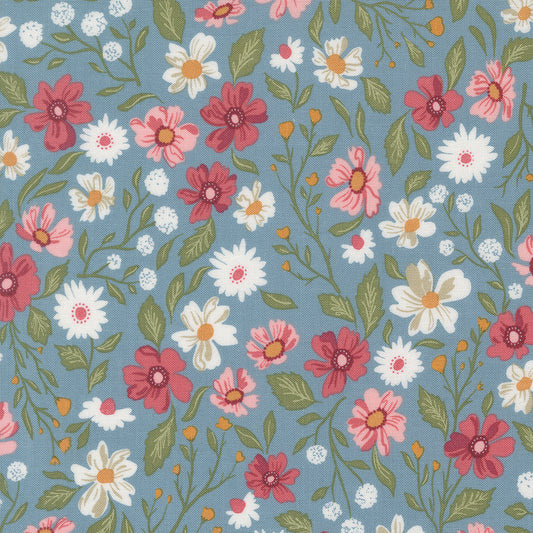 Wild Honey Wildflower Dance Sky by Lella Boutique of Moda Fabrics, 5250 14, 1/2 yard increments