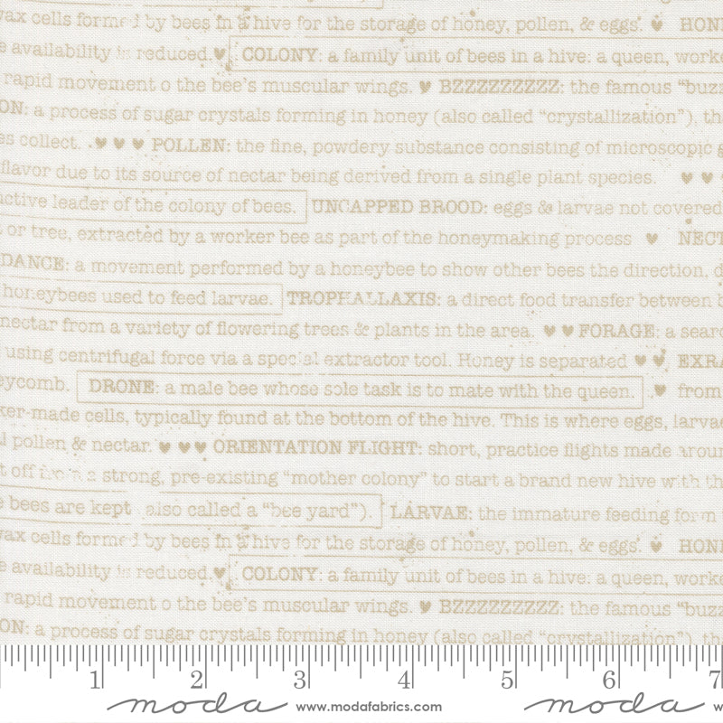 Wild Honey Buzz Words Daisy by Lella Boutique of Moda Fabrics, 5254 11, 1/2 yard increments