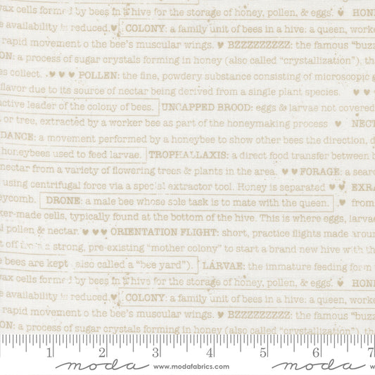 Wild Honey Buzz Words Daisy by Lella Boutique of Moda Fabrics, 5254 11, 1/2 yard increments