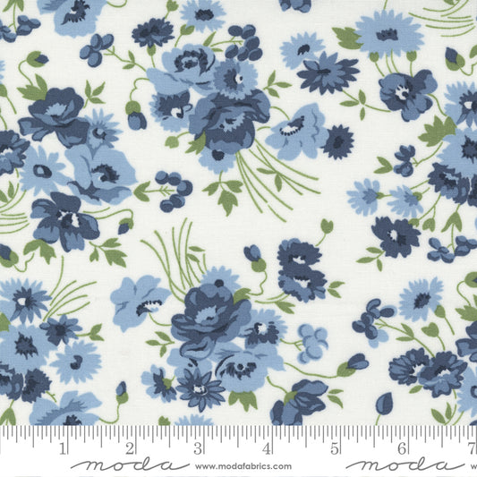 Nantucket Summer Somerset Florals Cream Multi by Camille Roskelley of Moda Fabrics 55260 11, 1/2 yard increments