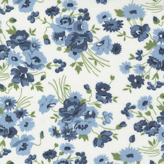 Nantucket Summer Somerset Florals Cream Multi by Camille Roskelley of Moda Fabrics 55260 11, 1/2 yard increments