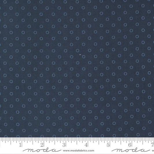 Nantucket Summer Smitten Dots Navy by Camille Roskelley of Moda Fabrics 55264 12, 1/2 yard increments