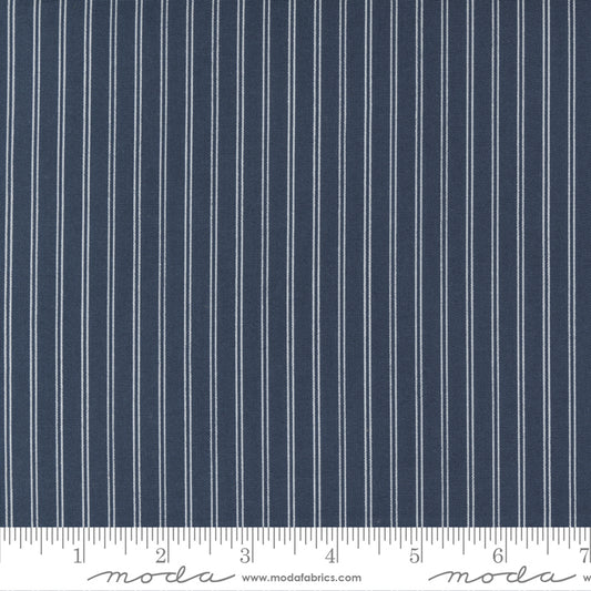 Nantucket Summer Stripes Navy by Camille Roskelley of Moda Fabrics 55267 13, 1/2 yard increments