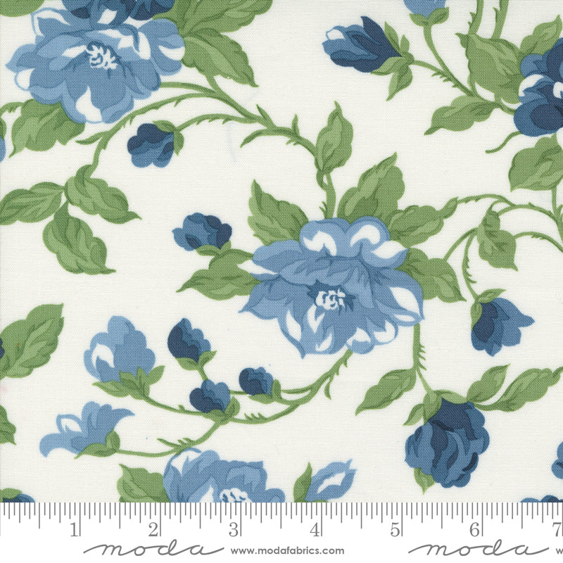 Shoreline Cottage Large Floral Cream Multi by Camille Roskelley of Moda Fabrics 55300 11, 1/2 yard increments