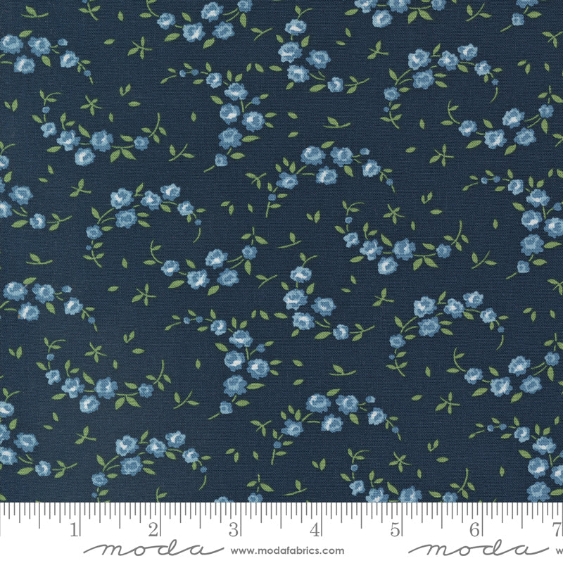 Shoreline Summer Small Floral Navy by Camille Roskelley of Moda Fabrics 55308 14, 1/2 yard increments