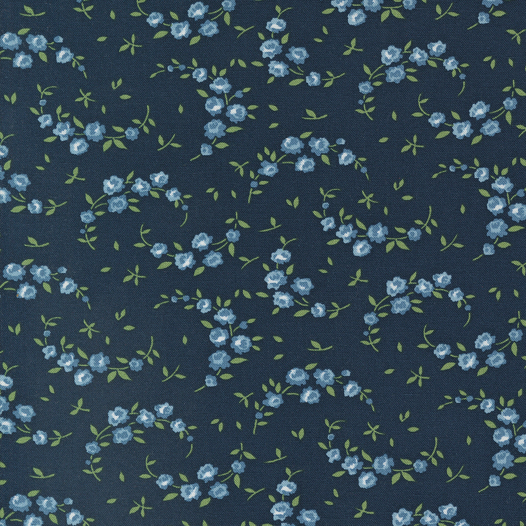 Shoreline Summer Small Floral Navy by Camille Roskelley of Moda Fabrics 55308 14, 1/2 yard increments