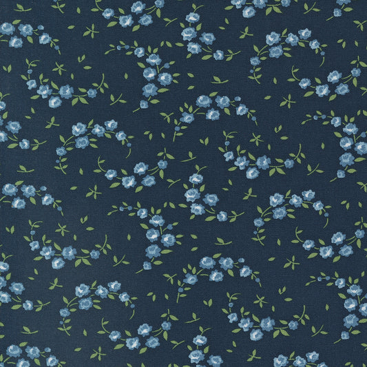 Shoreline Summer Small Floral Navy by Camille Roskelley of Moda Fabrics 55308 14, 1/2 yard increments