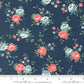 Rosemary Cottage Gather Florals Navy by Camille Roskelley of Moda Fabrics 55310 14, 1/2 yard increments