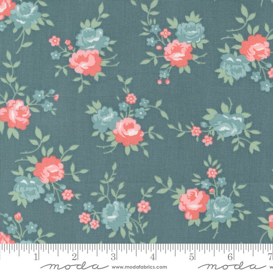 Rosemary Cottage Gather Florals Lake by Camille Roskelley of Moda Fabrics 55310 15, 1/2 yard increments