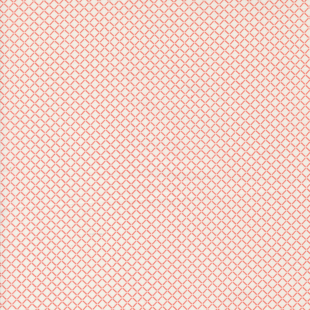 Rosemary Cottage Little Sail Checks and Plaid Cream Strawberry by Camille Roskelley of Moda Fabrics 55317 11, 1/2 yard increments