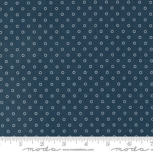 Rosemary Cottage Darling Dot Dots Navy by Camille Roskelley of Moda Fabrics 55318 14, 1/2 yard increments