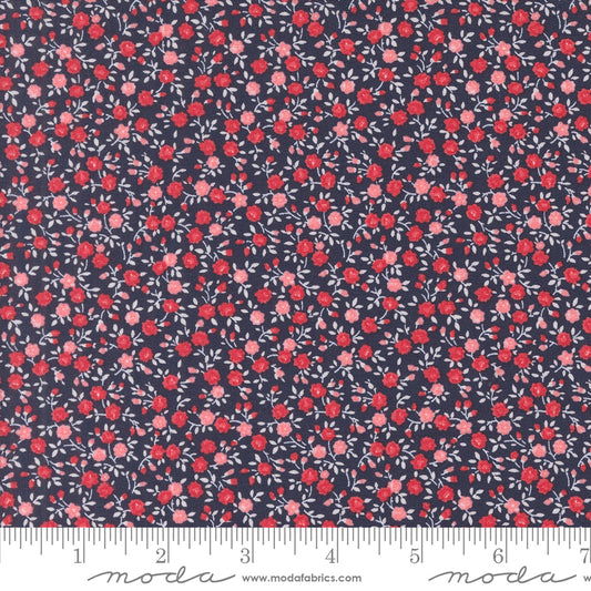 Summertime Bloom Small Floral Navy by Camille Roskelley of Moda Fabrics 55321 20, 1/2 yard increments