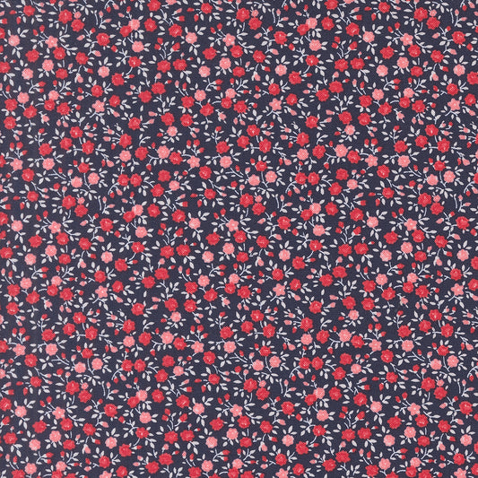 Summertime Bloom Small Floral Navy by Camille Roskelley of Moda Fabrics 55321 20, 1/2 yard increments