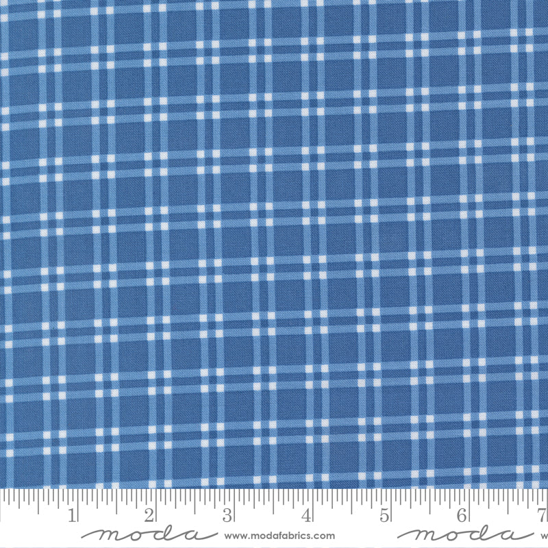 Blueprint Plaid Sea by Camille Roskelley of Moda Fabrics, 55332 17, 1/2 yard increments