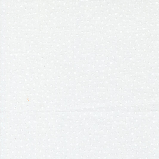 Blueprint Stars White on White by Camille Roskelley of Moda Fabrics, 55337 21, 1/2 yard increments