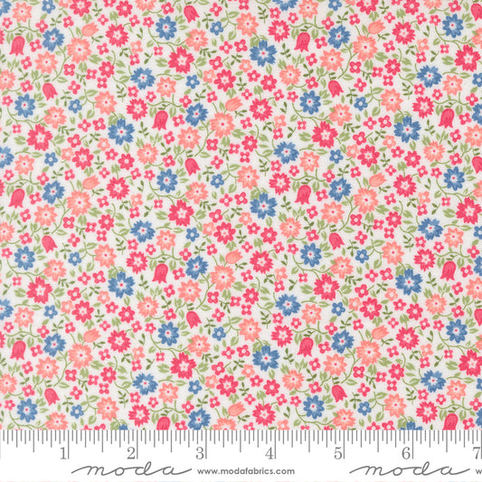 A Cat Named Stitch Lucky Small Floral Cream by Camille Roskelley of Moda Fabrics 55342 11, 1/2 yard increments