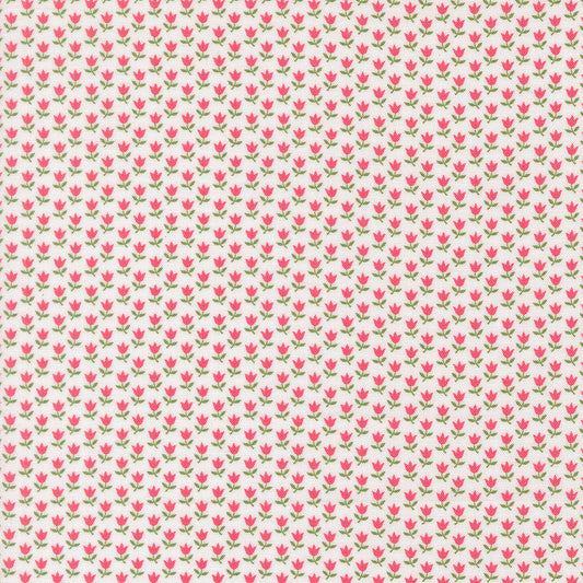 A Cat Named Stitch June Small Floral Tulip Cream Rosie by Camille Roskelley of Moda Fabrics 55347 11, 1/2 yard increments