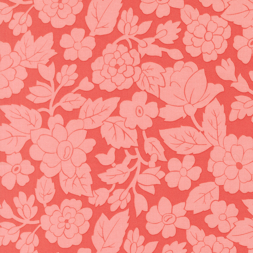 Bloomsberry London Damask Floral Red by Camille Roskelley of Moda Fabrics 55351 17, 1/2 yard increments